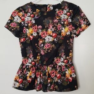 Asos Petite Floral Print Peplum Top